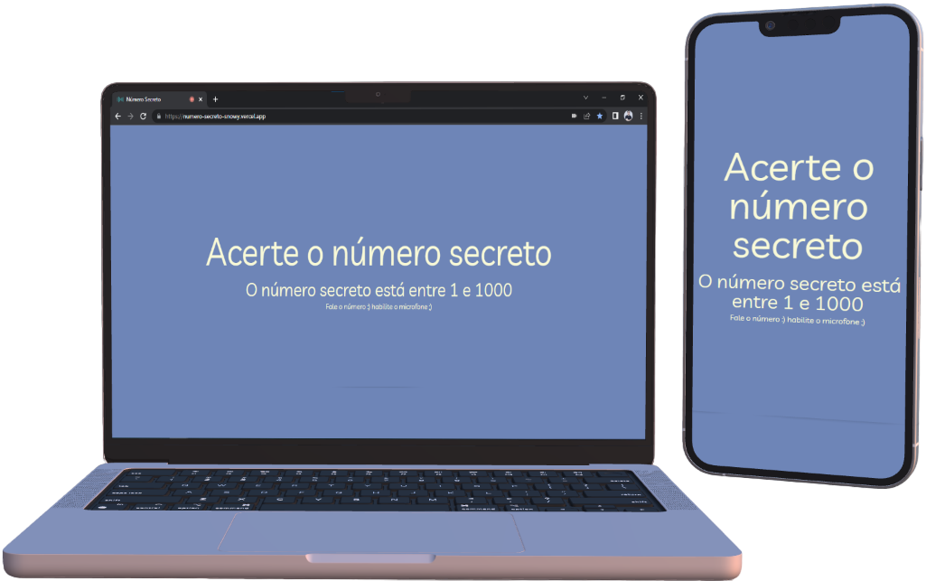 Dispositivos com screenshot do Acerte o número